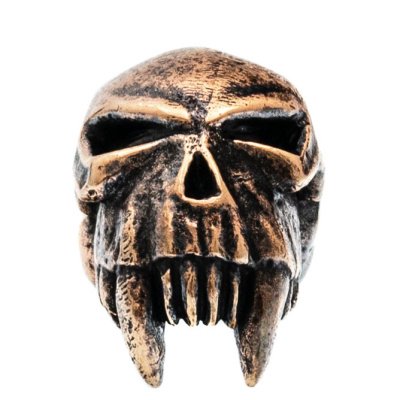 Бусина для темляка Череп с клыками, бронза