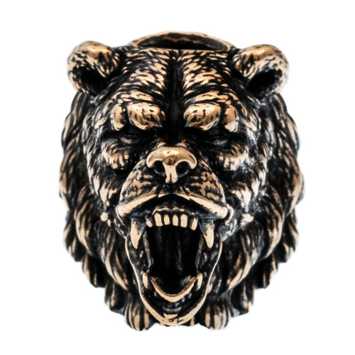 Бусина для темляка Медведь с лапой Велеса, бронза