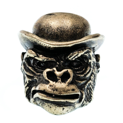 Бусина для темляка Горилла в шляпе, мельхиор