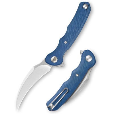 Складной нож Trivisa Lacerta-04L, сталь 14C28N, рукоять микарта, синий