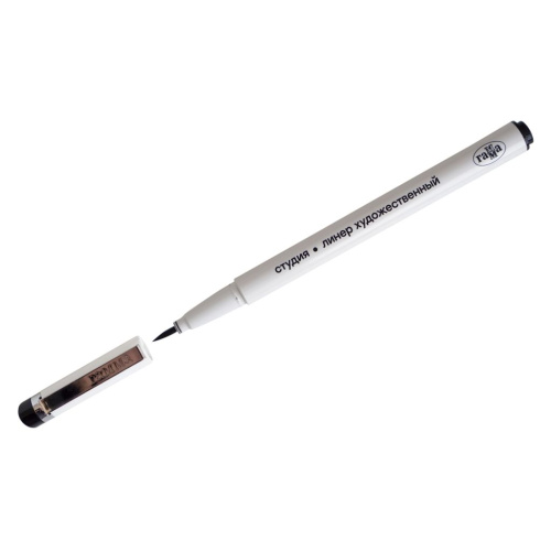 Линер Гамма "Студия" черный, пишущий узел "кисть" 1,0 мм, пластик. уп., европодвес