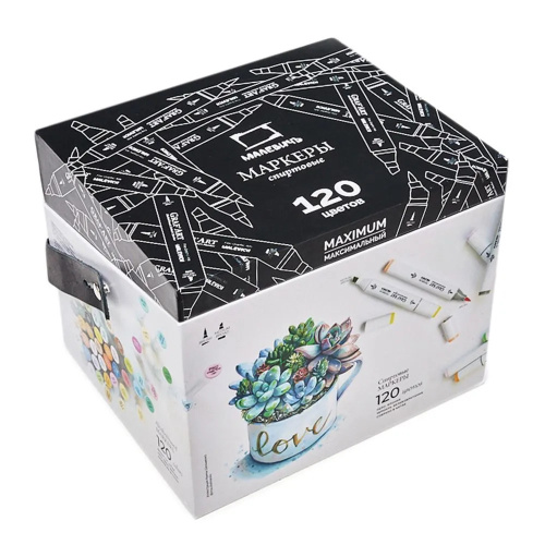 Набор спиртовых маркеров Малевичъ "GrafArt Brush" Максимальный, 120 цветов