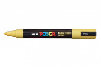 Маркер UNI "POSCA" PC-5M, 1,8-2,5 мм, наконечник пулевидный, цвет соломенно-желтый