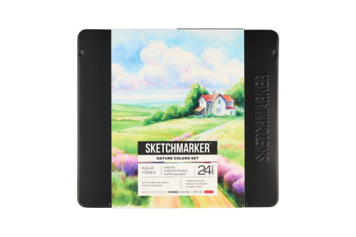 Набор карандашей акварельные Sketchmarker "Природа", 24 цвета, жестяной пенал