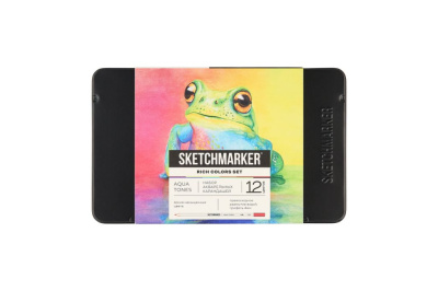 Набор карандашей акварельные Sketchmarker "Яркие цвета", 12 цветов, жестяной пенал