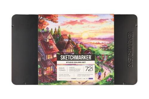 Набор карандашей акварельные Sketchmarker "Студия" 72 цвета, жестяной пенал