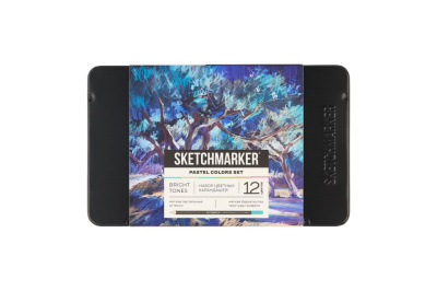 Набор карандашей цветные Sketchmarker "Пастельные оттенки", 12 цветов, жестяной пенал