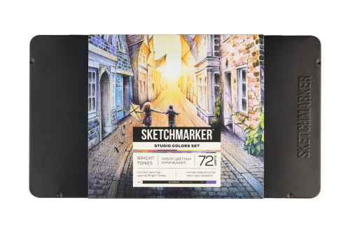 Набор карандашей цветные Sketchmarker "Студия" 72 цвета, жестяной пенал