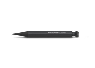 Карандаш механический Kaweco SPECIAL S AL Mini 2,0 мм, с ластиком черный корпус (алюминий), в футляр