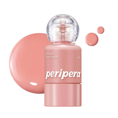 Жидкие румяна с влажным финишем Peripera Syrupy Tok Cheek 01 Light Peach