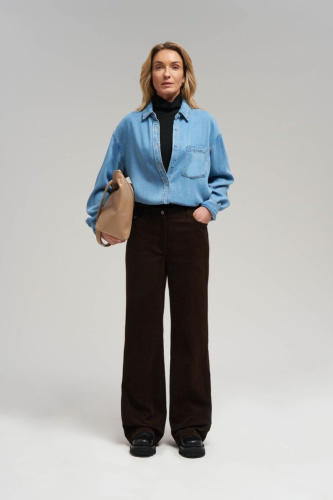 Брюки прямого кроя из вельвета