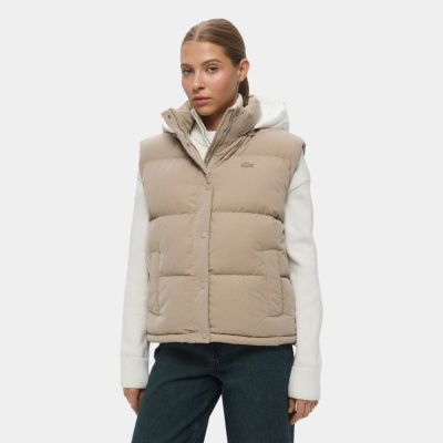 Женский стёганый жилет Lacoste с капюшоном