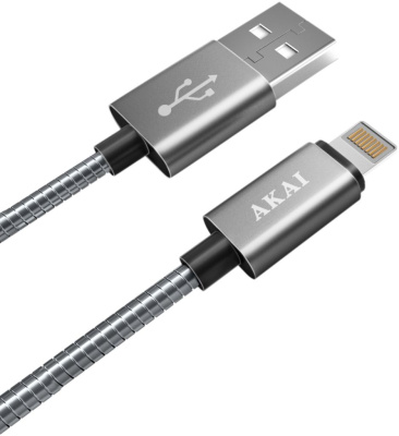 Кабель Akai CE-616S USB to Lightning 1m Silver