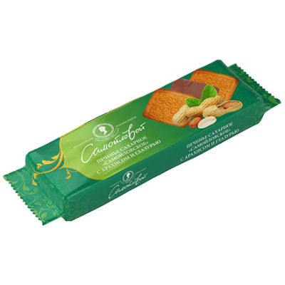 Печенье сахарное с арахисом и глазурью 115 гр.