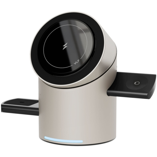 Зарядное устройство беспроводное VLP Tower Power 3 in 1 MagSafe, натуральный титан
