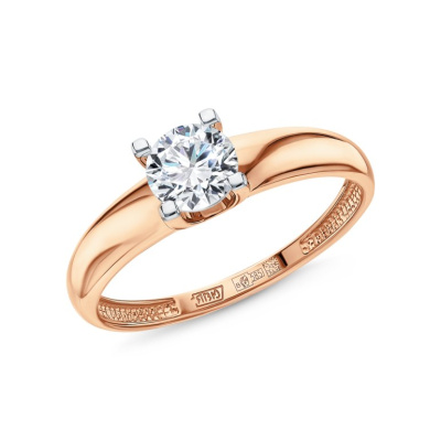 Золотое кольцо с фианитами