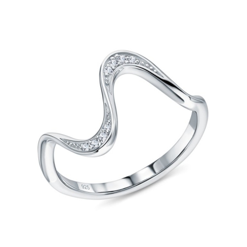 Серебряное кольцо с бриллиантами выращенными