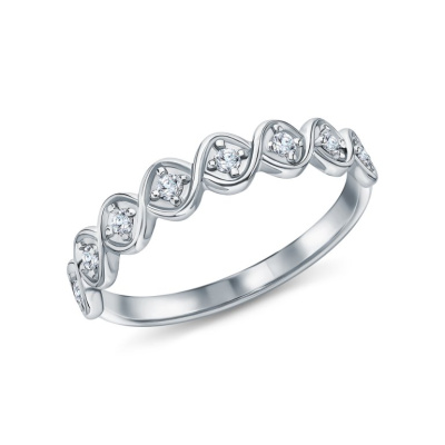 Серебряное кольцо с фианитами