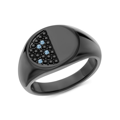 Стальное кольцо с фианитами