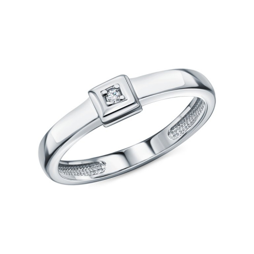 Серебряное кольцо с бриллиантами природными