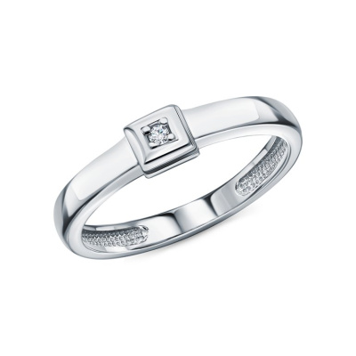 Серебряное кольцо с бриллиантами природными