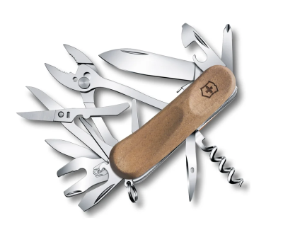 Складной многофункциональный нож Victorinox EvoWood S557, сталь X55CrMo14, рукоять ореховое дерево, коричневый