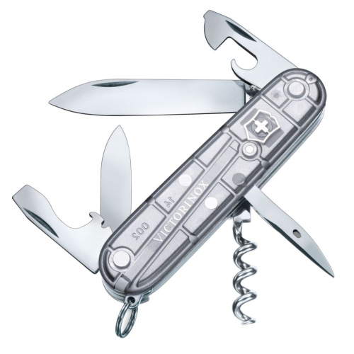 Нож перочинный Victorinox Spartan SilverTech, сталь X55CrMo14, рукоять Cellidor®, серый, 12 функций, 91мм
