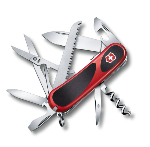 Нож перочинный Victorinox EvoGrip S17, сталь X55CrMo14, рукоять Cellidor/эластомер, черно-красный