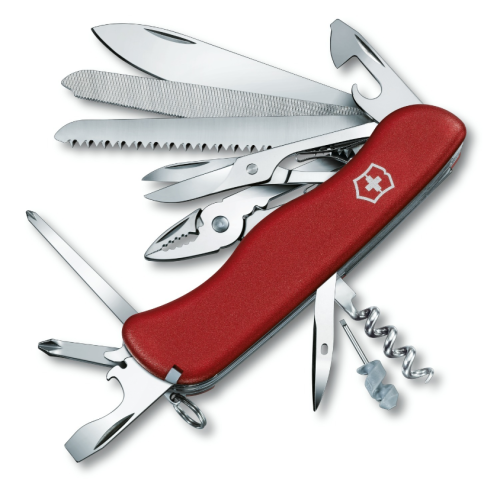 Многофункциональный складной нож Victorinox WorkChamp, сталь X55CrMo14, рукоять нейлон, красный