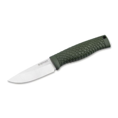 Нож с фиксированным клинком Boker Bronco Mini Green, сталь CPM-3V, рукоять термопластик, зеленый