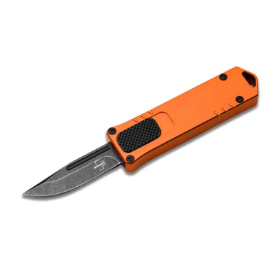 Автоматический нож Boker USB OTF 2.0 Burnt Orange, сталь D2, рукоять алюминий, оранжевый/черный