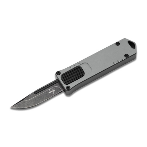Автоматический нож Boker USB OTF 2.0 Burnt Grey, сталь D2, рукоять алюминий, серый/черный