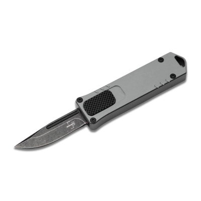 Автоматический нож Boker USB OTF 2.0 Burnt Grey, сталь D2, рукоять алюминий, серый/черный