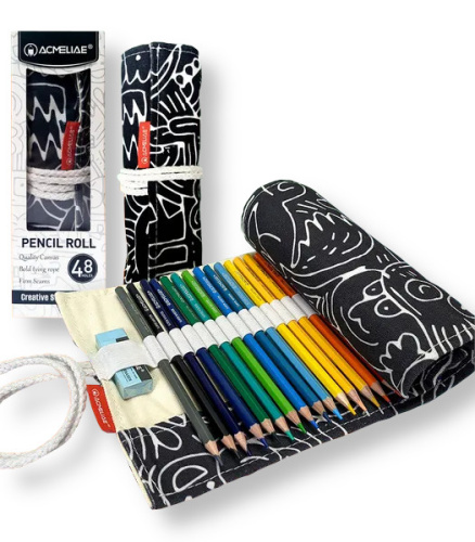 Пенал скрутка 48 отделений Acmeliae черный