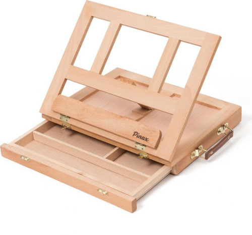Мольберт настольный Pinax TE-01B с ящиком для кистей и красок, малый, бук