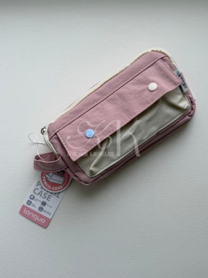 Пенал для карандашей Languo 220х115х70 мм, розовый, полиэстер