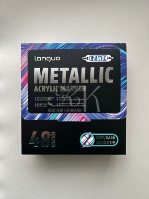 Набор маркеров акриловые металлик, двусторонние Languo, 48 цветов