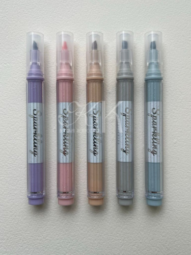 Набор текстовыделителей Languo, 5 цветов с глиттером