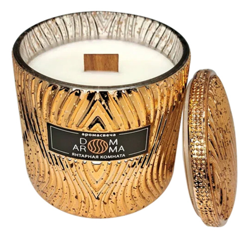 Ароматическая свеча Янтарная комната: свеча 420г (деревянный фитиль)