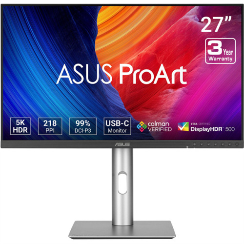 Монитор 27" ASUS ProArt PA27JCV 5120x2880 LED 16:9 IPS, 400cd/m, 3000:1, 4ms, 178°/178°, HDMI, 2*USB-Hub, DP, 60Hz, Swivel, Pivot, HAS, black-silver