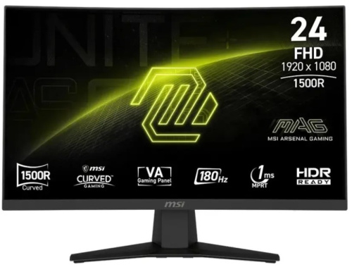 Монитор 23,6" MSI MAG 244C 9S6-3BB31H-040 1920X1080 LED VA 16:9, 250cd, 178гр/178гр DP, HDMI, USB, 180HZ, black