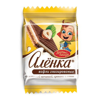 Вафли Алёнка с молочной начинкой орехами и какао, ТАКФ, 20 гр.