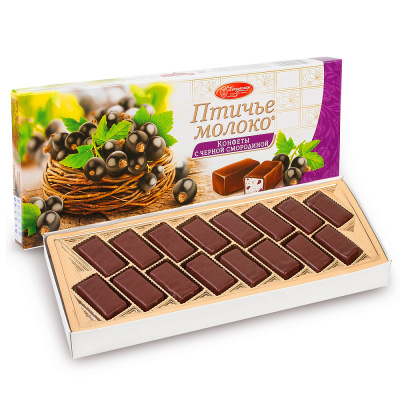 Конфеты Птичье молоко с черной смородиной, Пензенская кондитерская фабрика, 200 гр.