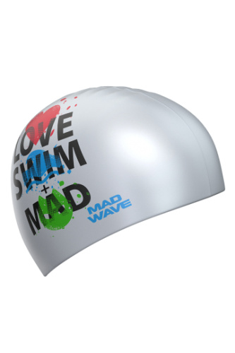 Силиконовая шапочка для плавания Love Swim Mad