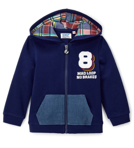 Толстовка на молнии для маленького мальчика