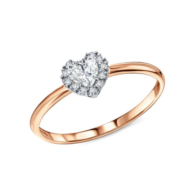 Золотое кольцо с фианитами