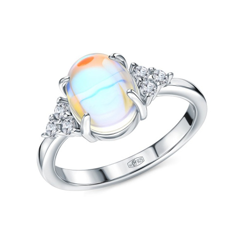 Серебряное кольцо с фианитами и алпанитом