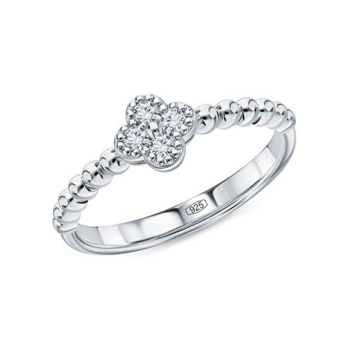 Серебряное кольцо с бриллиантами выращенными