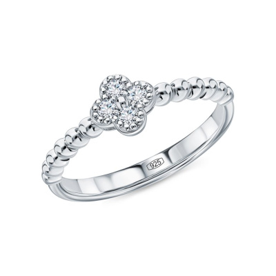 Серебряное кольцо с бриллиантами выращенными