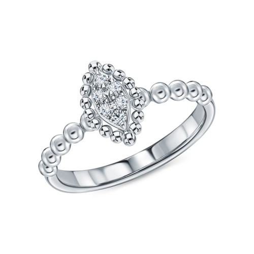 Серебряное кольцо с бриллиантами выращенными